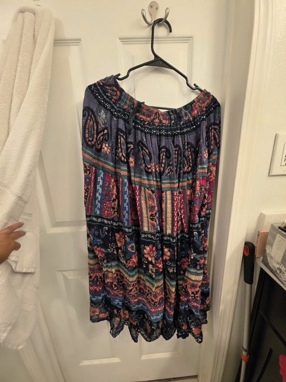 Basic Editions B.E. Collections Cotton Maxi Skirt Paisley Boho Medium